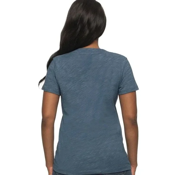 Felina Women's V-Neck Short Sleeve T-Shirt, Blue, Size M  (30) - Picture 2 of 2